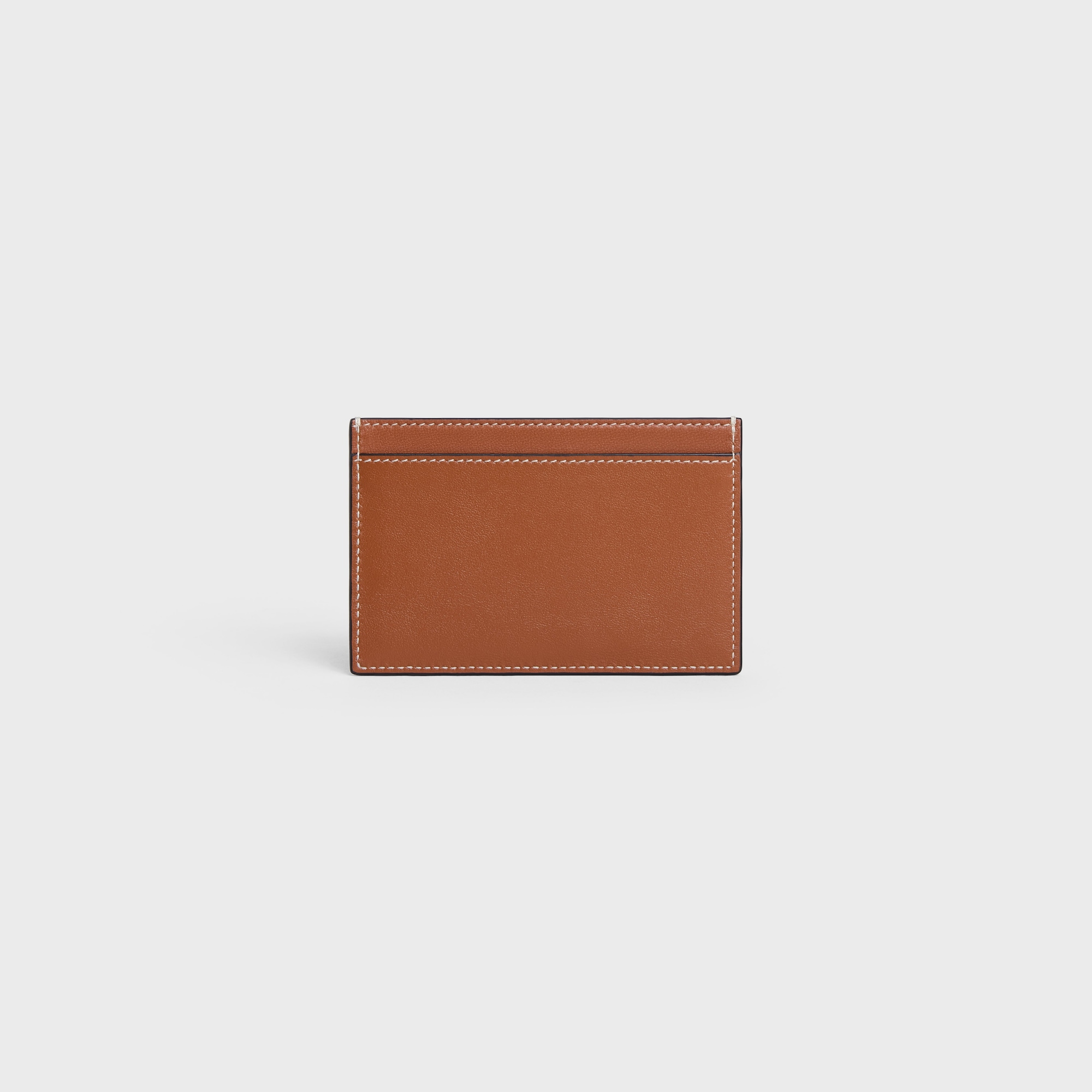 CARD HOLDER CUIR TRIOMPHE IN SHINY CALFSKIN TAN - Image 3
